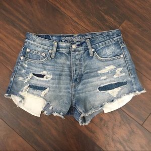 American Eagle distressed denim shorts
